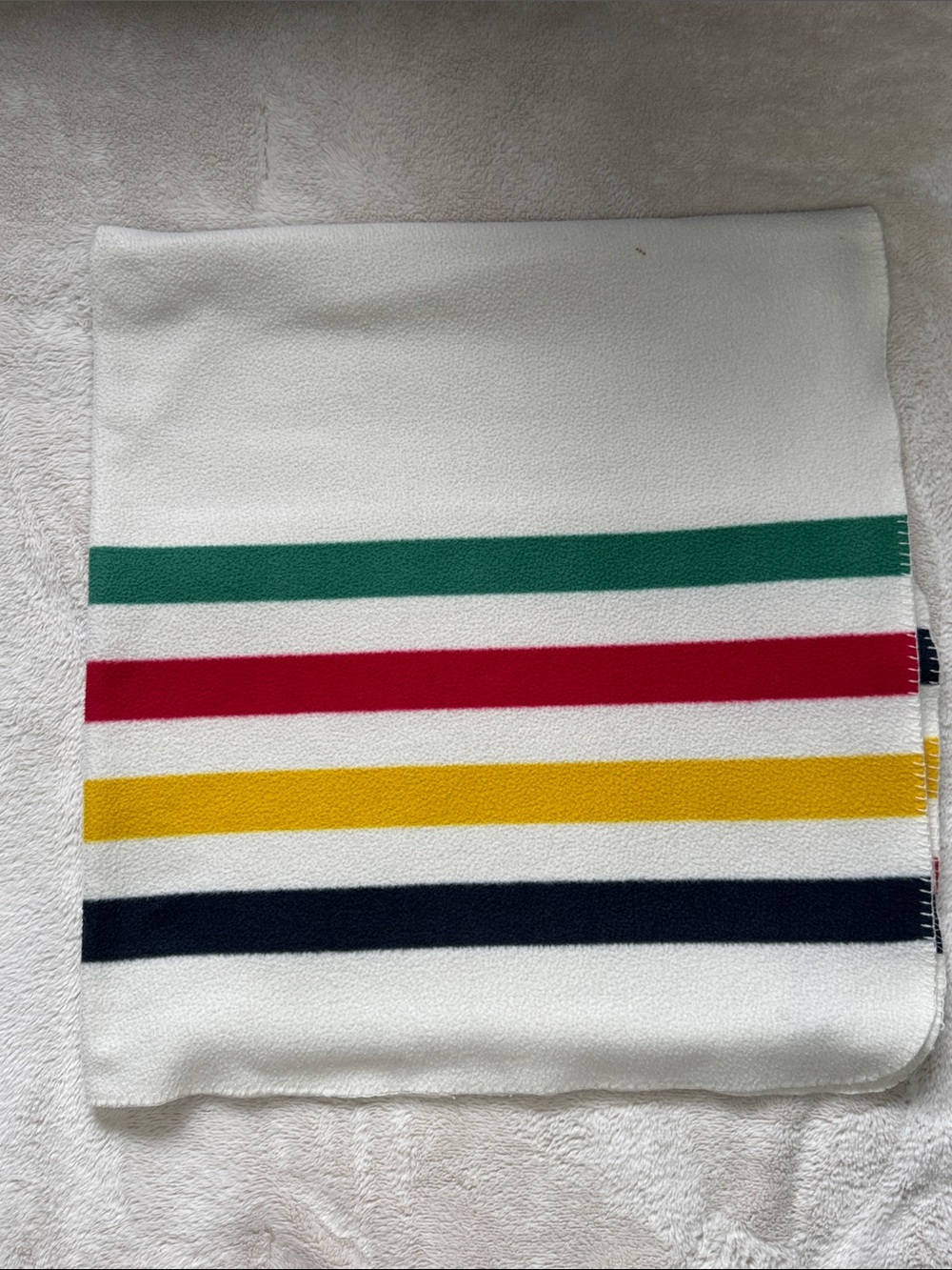 Hudson's Bay Multistripe Fleece Blanket White Signature Stripe 70x48